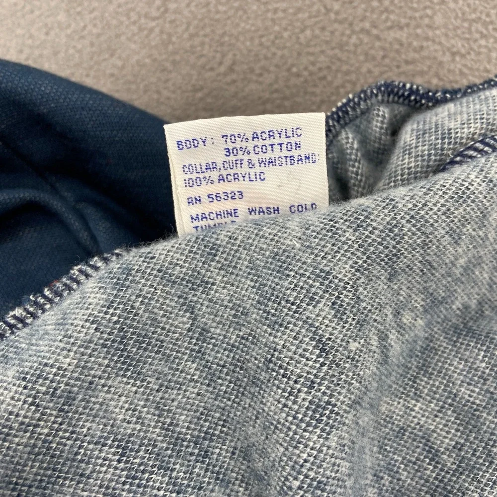 Vintage 70s Nike Sportswear Track Pants Sz M Blue Seamed Script Logo‎ Ankle Zip